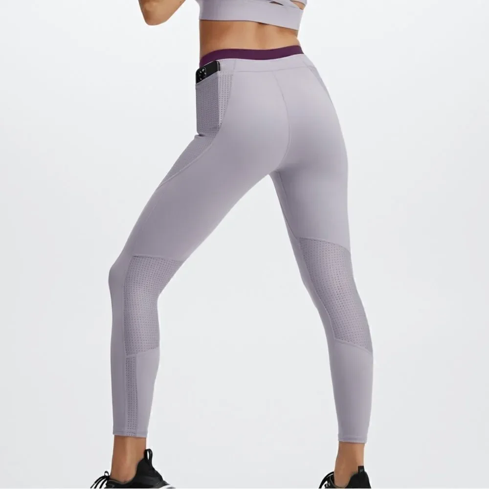 Spin Motion 365 made by Fabletics gray violet 7/8 leggings size L